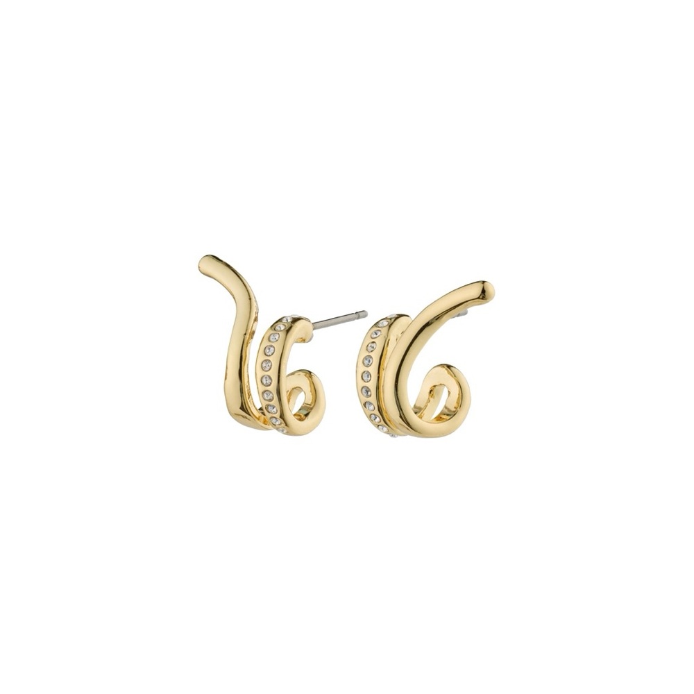 Pilgrim Nadine Small Crystal Hoop Earrings - Gold
